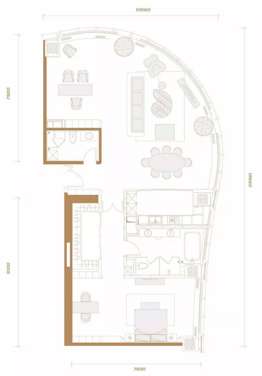 昆泰嘉瑞中心 500平  高端公寓